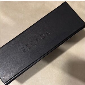 Escada Designer black eyewear Glasses Leather tri-fold Case magnetic closure